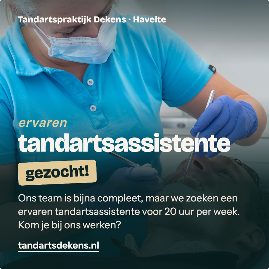 Advertentiebeeld voor tandartsassistente bij Tandartspraktijk Dekens.